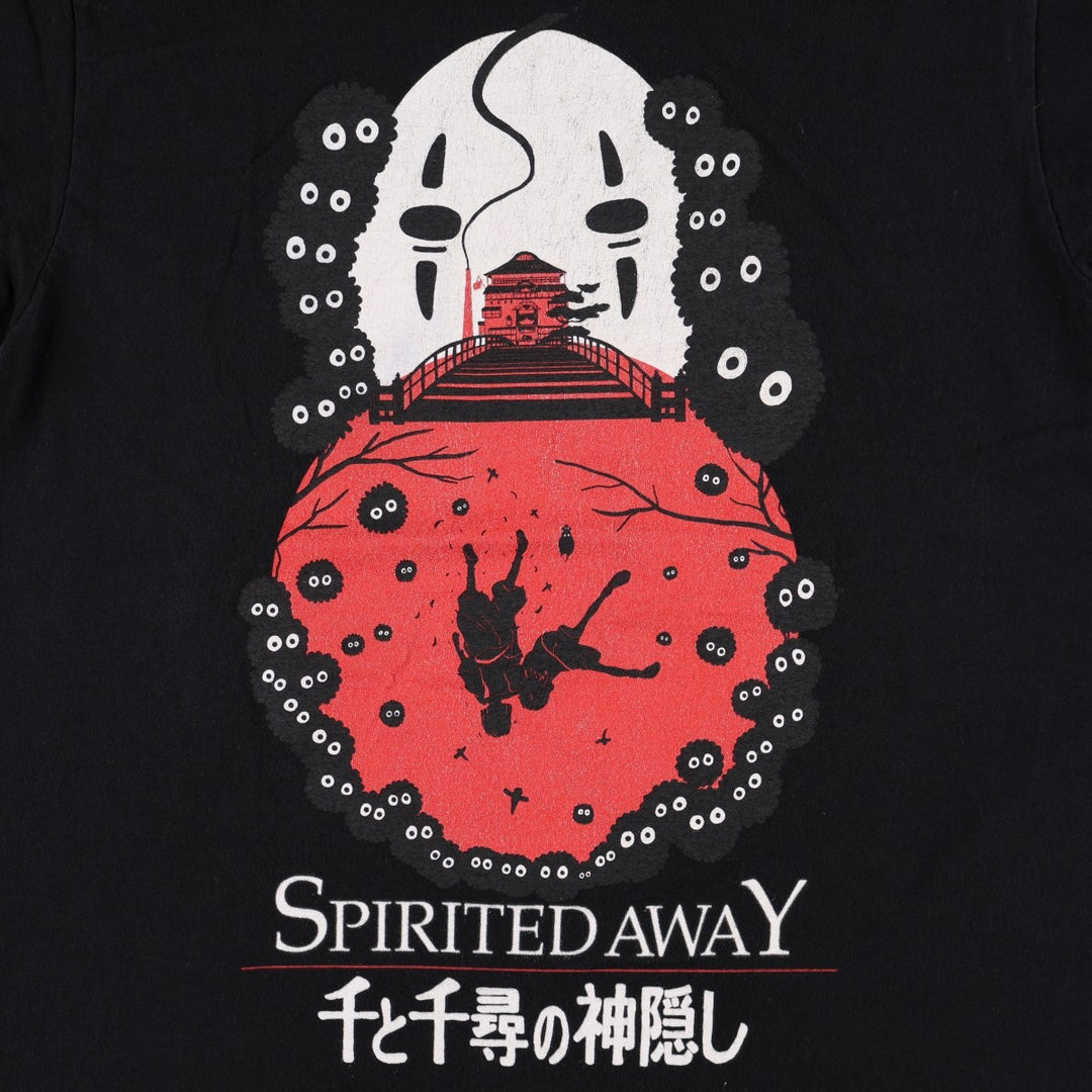 SPIRITED AWAY Spirited Away Character Print T-Shirt Men's M size cotton black type Vintage Second Hand