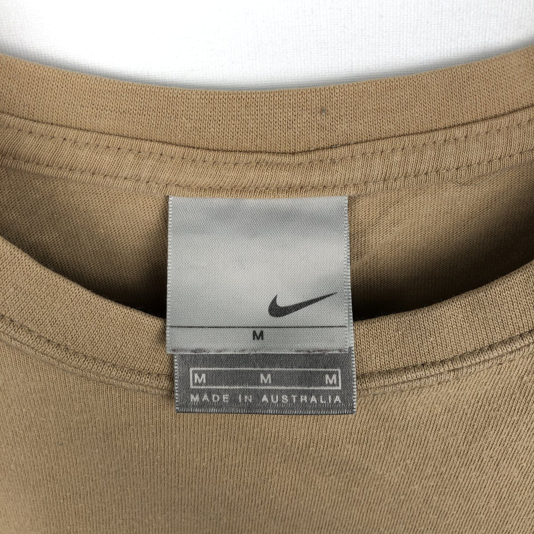 00'S Nike logo print T-shirt, men's size M cotton Beige type Vintage Second Hand