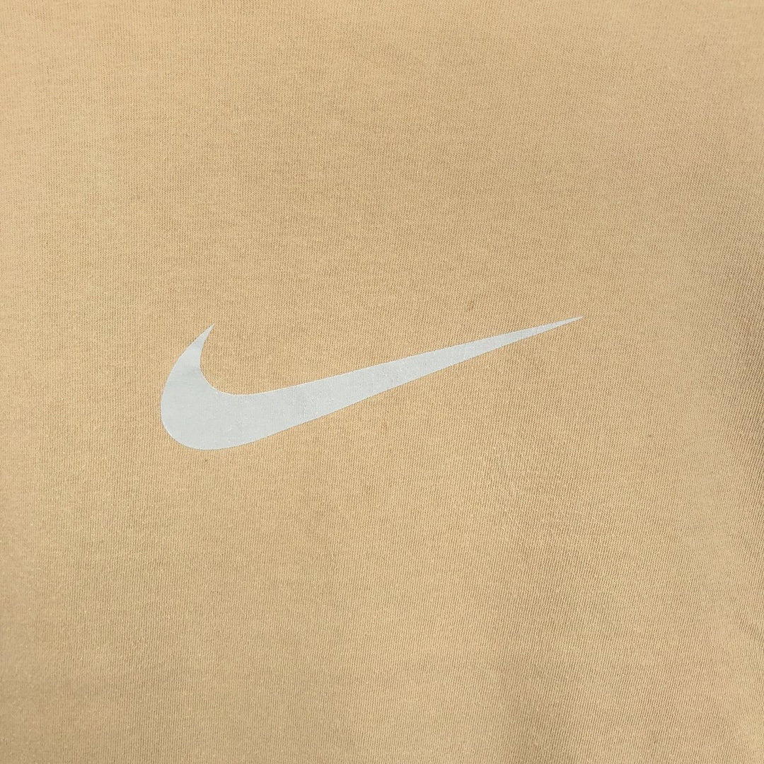 00'S Nike logo print T-shirt, men's size M cotton Beige type Vintage Second Hand