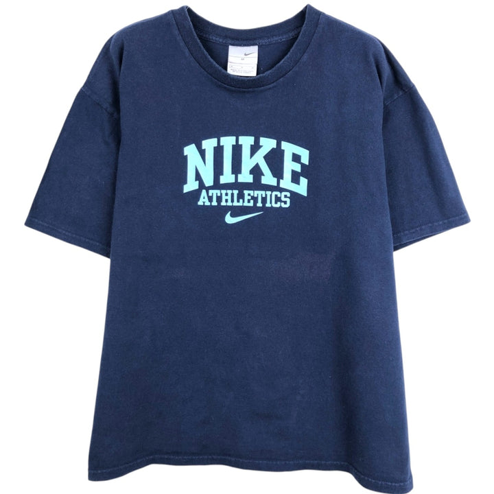 00'S Nike logo print T-shirt, men's size M cotton navy blue type Vintage Second Hand
