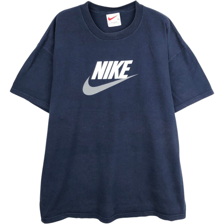 90'S Nike Logo Print T-Shirt, Men's Size XL (Equivalent), Vintage cotton navy blue type Vintage Second Hand