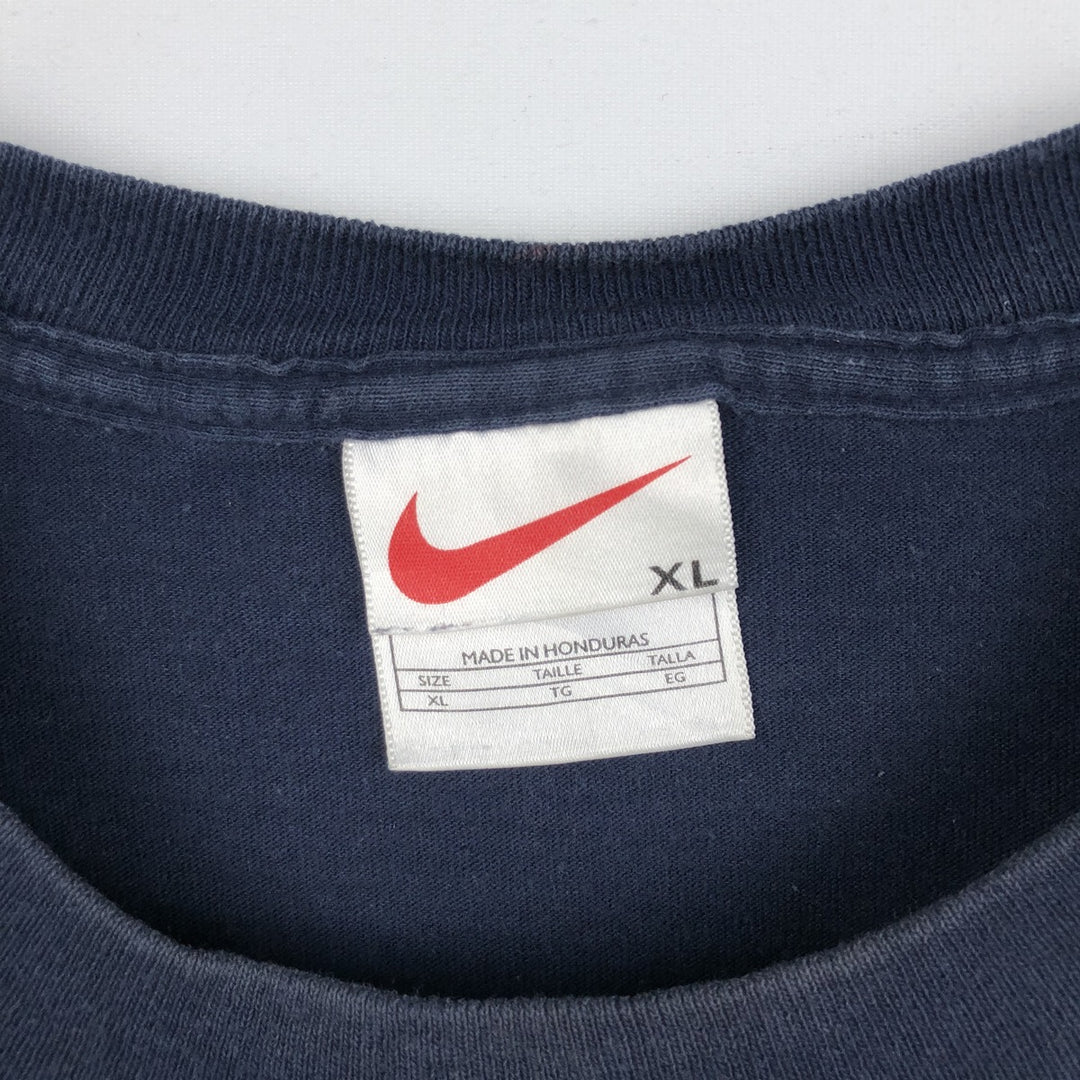 90'S Nike Logo Print T-Shirt, Men's Size XL (Equivalent), Vintage cotton navy blue type Vintage Second Hand