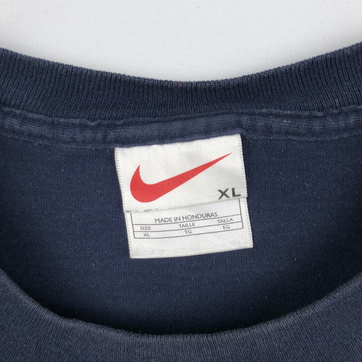 90'S Nike Logo Print T-Shirt, Men's Size XL (Equivalent), Vintage cotton navy blue type Vintage Second Hand