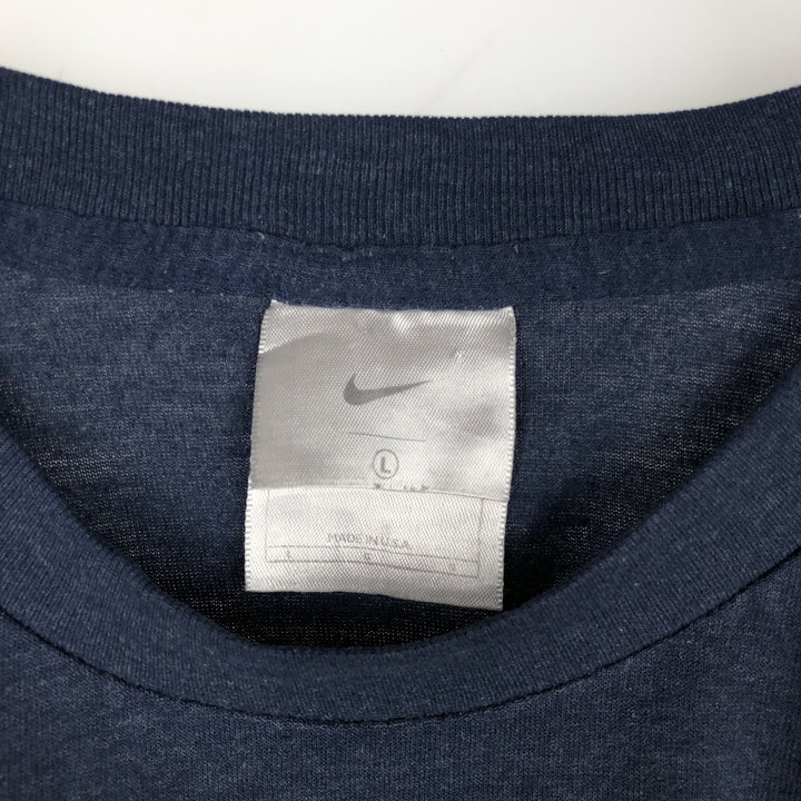 Nike One-Point Logo T-Shirt, Made in USA, Men's Size L (approx.) polyester blue type Vintage Second Hand