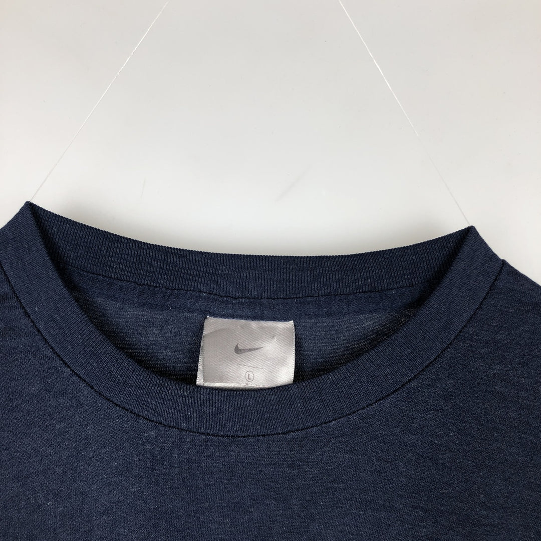 Nike One-Point Logo T-Shirt, Made in USA, Men's Size L (approx.) polyester blue type Vintage Second Hand