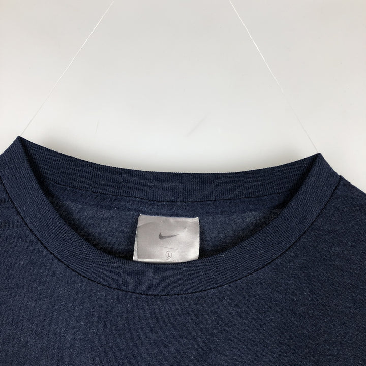 Nike One-Point Logo T-Shirt, Made in USA, Men's Size L (approx.) polyester blue type Vintage Second Hand