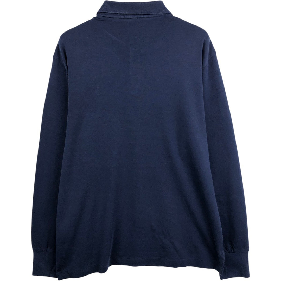 Ralph Lauren POLO RALPH LAUREN CLASSIC FIT long sleeve polo shirt for men, size M cotton navy blue type Vintage Second Hand