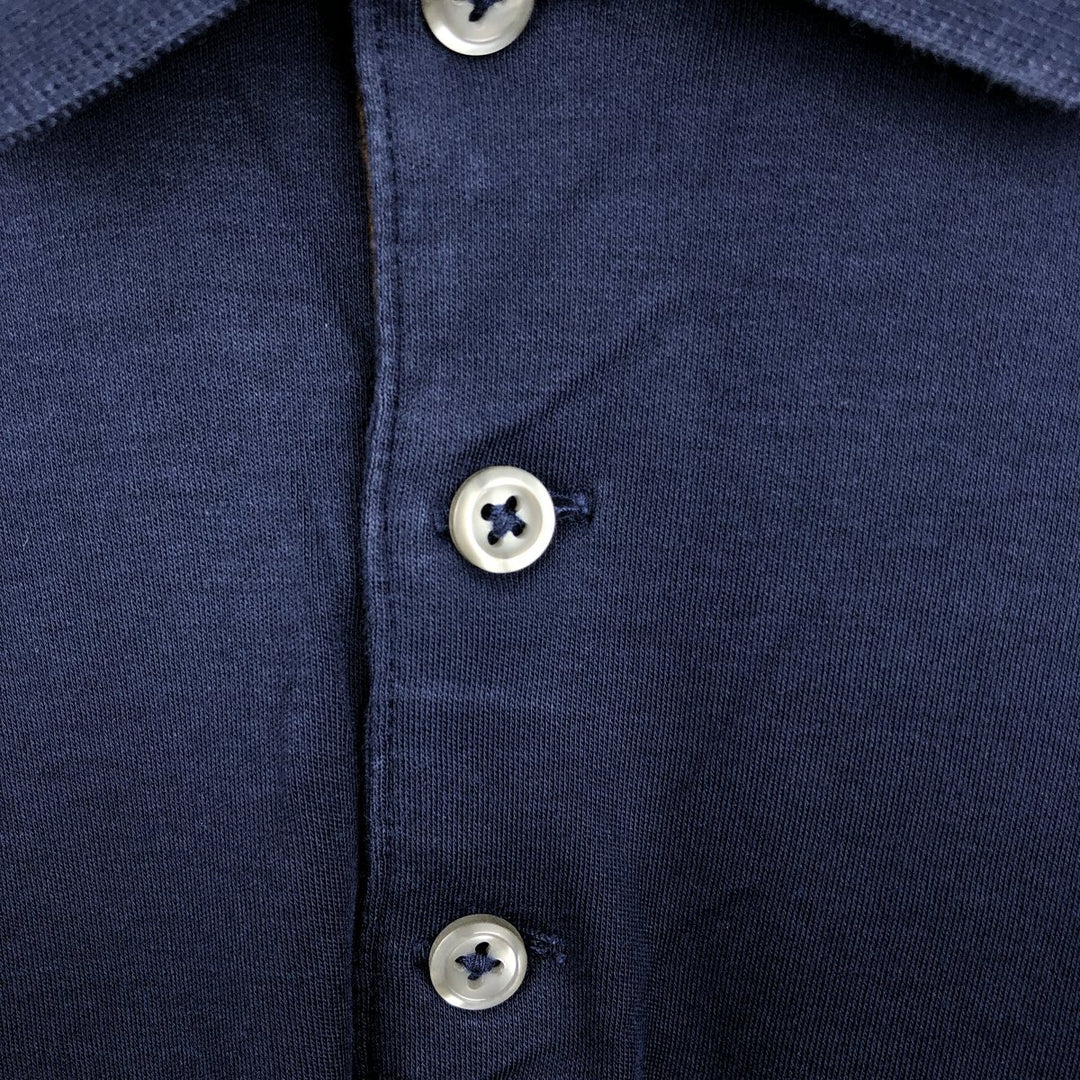 Ralph Lauren POLO RALPH LAUREN CLASSIC FIT long sleeve polo shirt for men, size M cotton navy blue type Vintage Second Hand