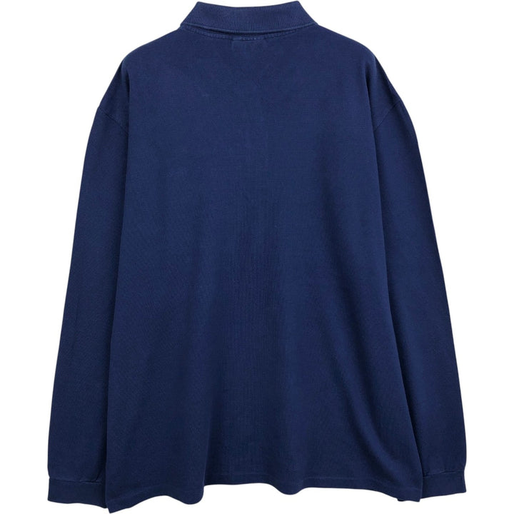 Lacoste Classic Fit Long Sleeve Polo Shirt, Men's Size XL cotton navy blue type Vintage Second Hand