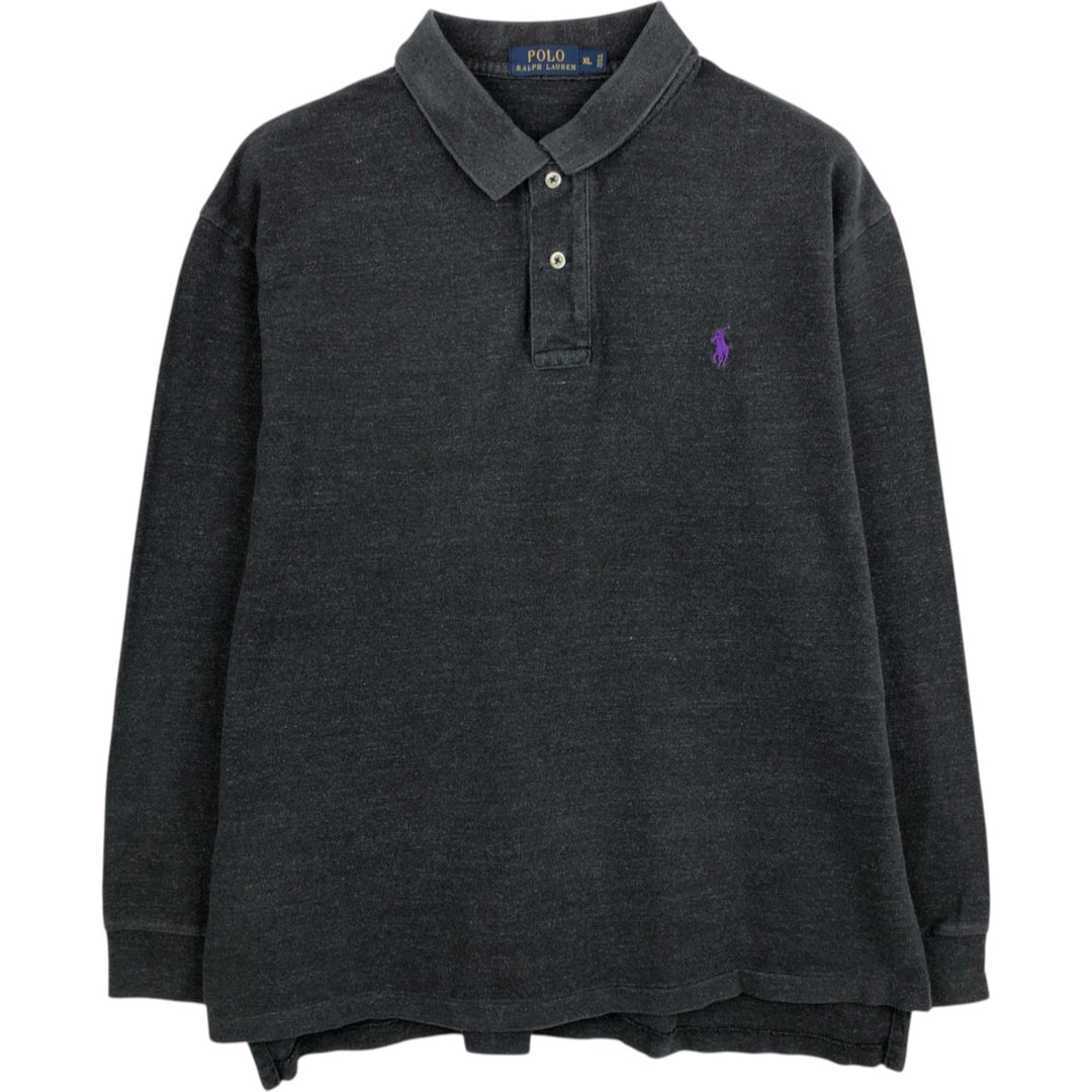 Ralph Lauren POLO RALPH LAUREN Long Sleeve Polo Shirt Men's XL cotton black type Vintage Second Hand