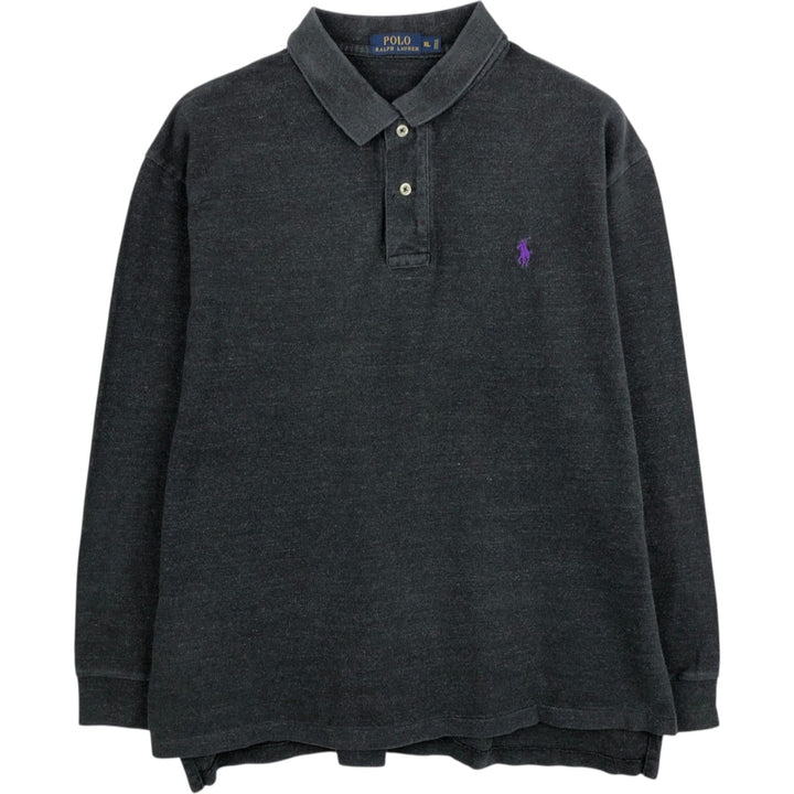 Ralph Lauren POLO RALPH LAUREN Long Sleeve Polo Shirt Men's XL cotton black type Vintage Second Hand