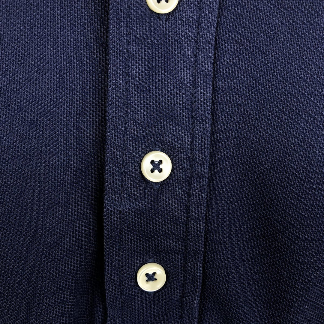 Ralph Lauren POLO RALPH LAUREN long-sleeved polo shirt, men's size L cotton navy blue type Vintage Second Hand