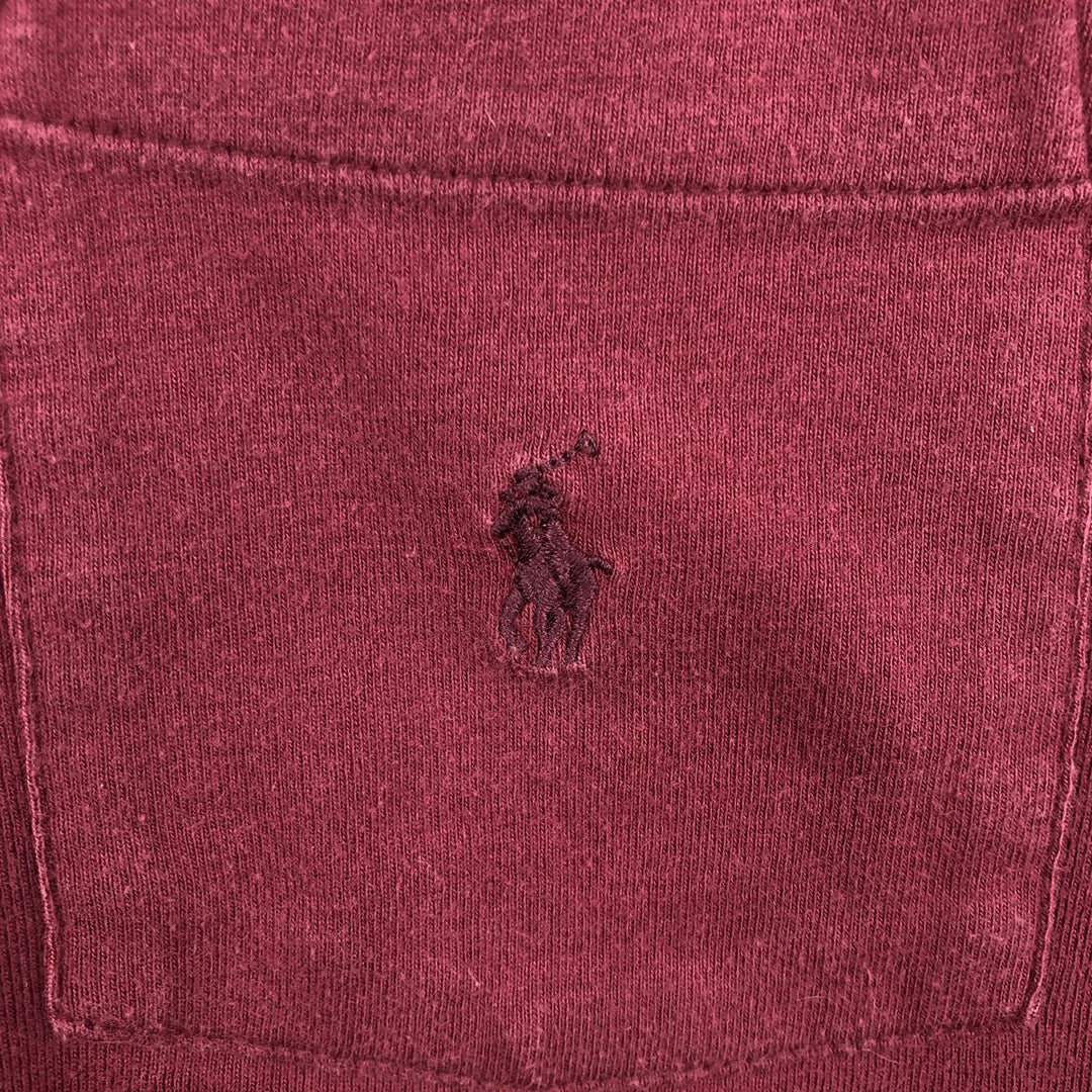 Ralph Lauren POLO by Ralph Lauren long sleeve polo shirt, men's XL size cotton Red type red-purple Vintage Second Hand