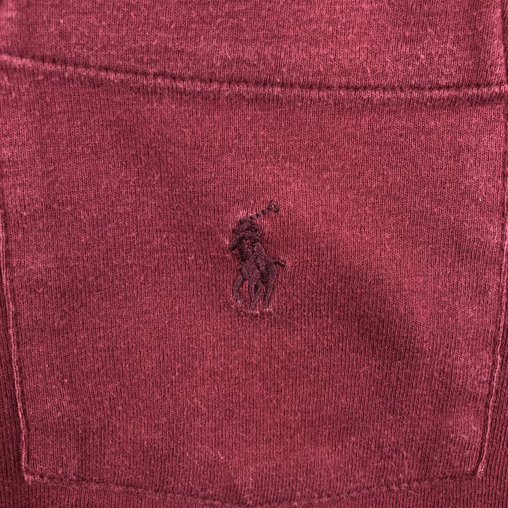 Ralph Lauren POLO by Ralph Lauren long sleeve polo shirt, men's XL size cotton Red type red-purple Vintage Second Hand