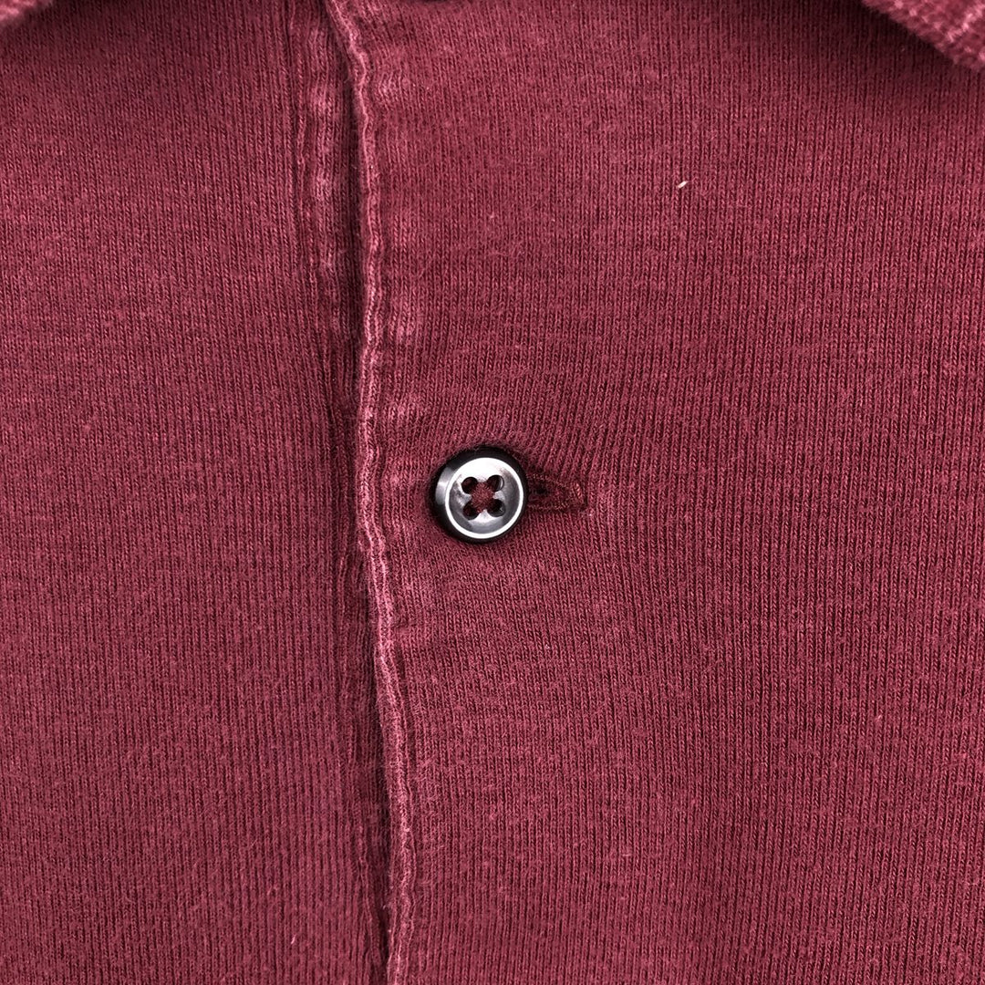 Ralph Lauren POLO by Ralph Lauren long sleeve polo shirt, men's XL size cotton Red type red-purple Vintage Second Hand