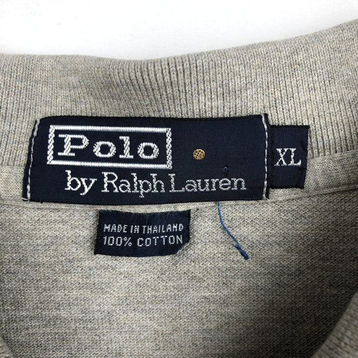 Ralph Lauren POLO by Ralph Lauren long sleeve polo shirt, men's XL size cotton gray type Vintage Second Hand