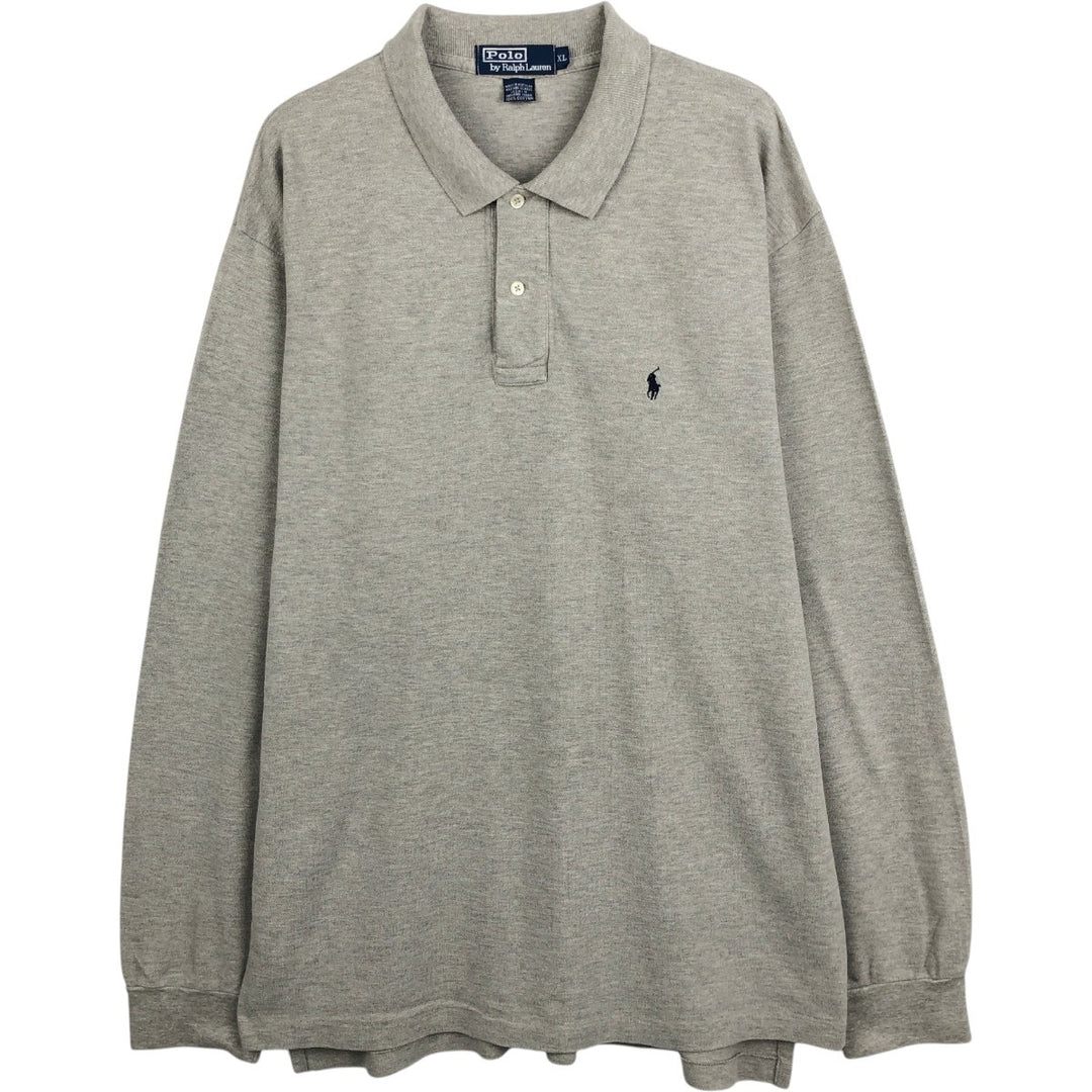 Ralph Lauren POLO by Ralph Lauren long sleeve polo shirt, men's XL size cotton gray type Vintage Second Hand