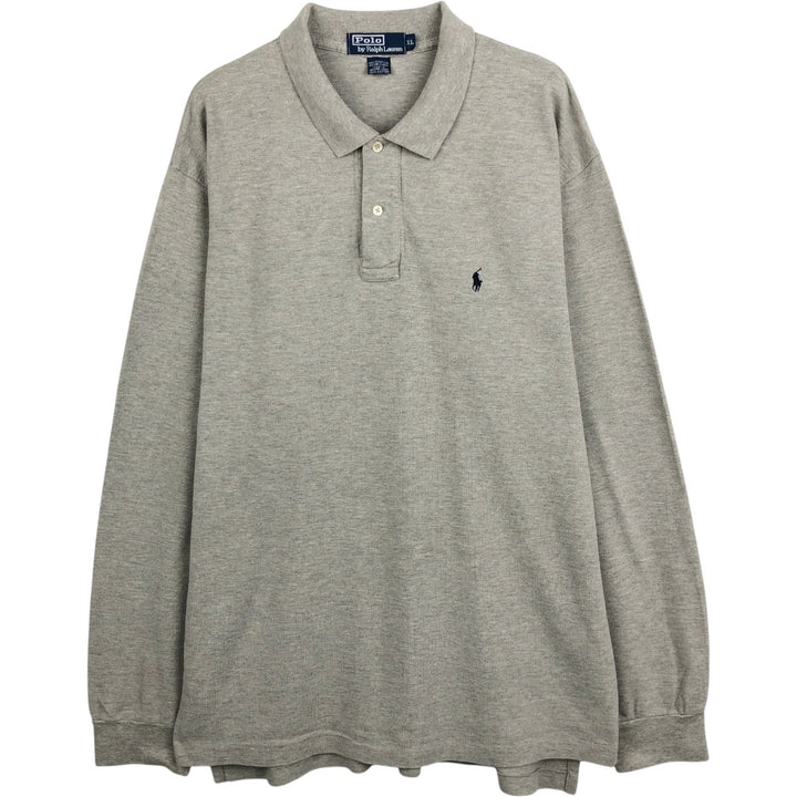 Ralph Lauren POLO by Ralph Lauren long sleeve polo shirt, men's XL size cotton gray type Vintage Second Hand