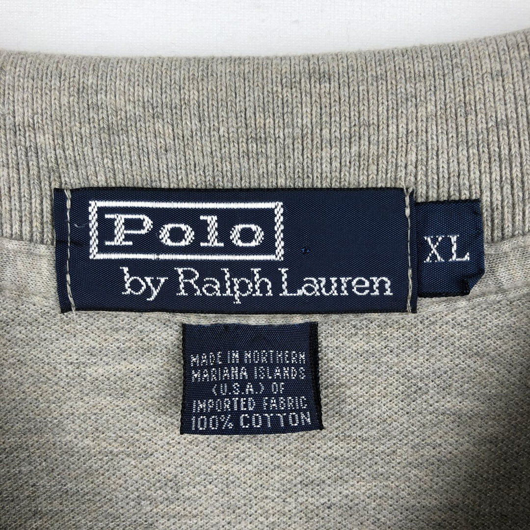 Ralph Lauren POLO by Ralph Lauren long sleeve polo shirt, men's XL size cotton gray type Vintage Second Hand