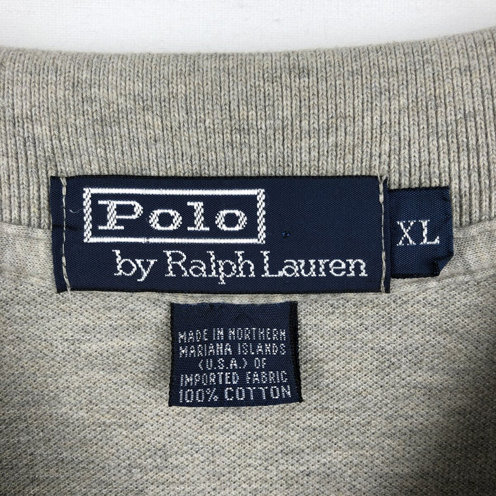 Ralph Lauren POLO by Ralph Lauren long sleeve polo shirt, men's XL size cotton gray type Vintage Second Hand
