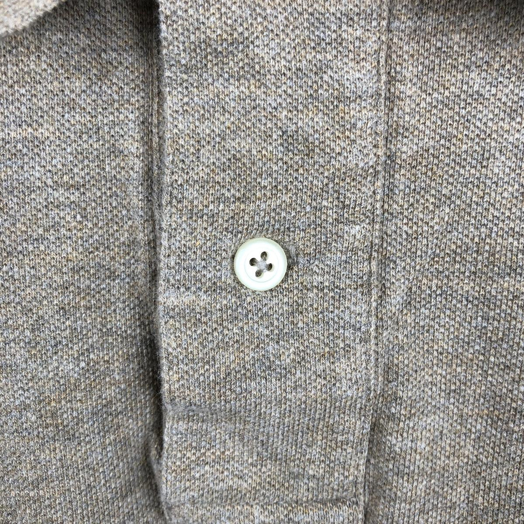 Ralph Lauren POLO by Ralph Lauren long sleeve polo shirt, men's size XXL cotton beige type brown Vintage Second Hand