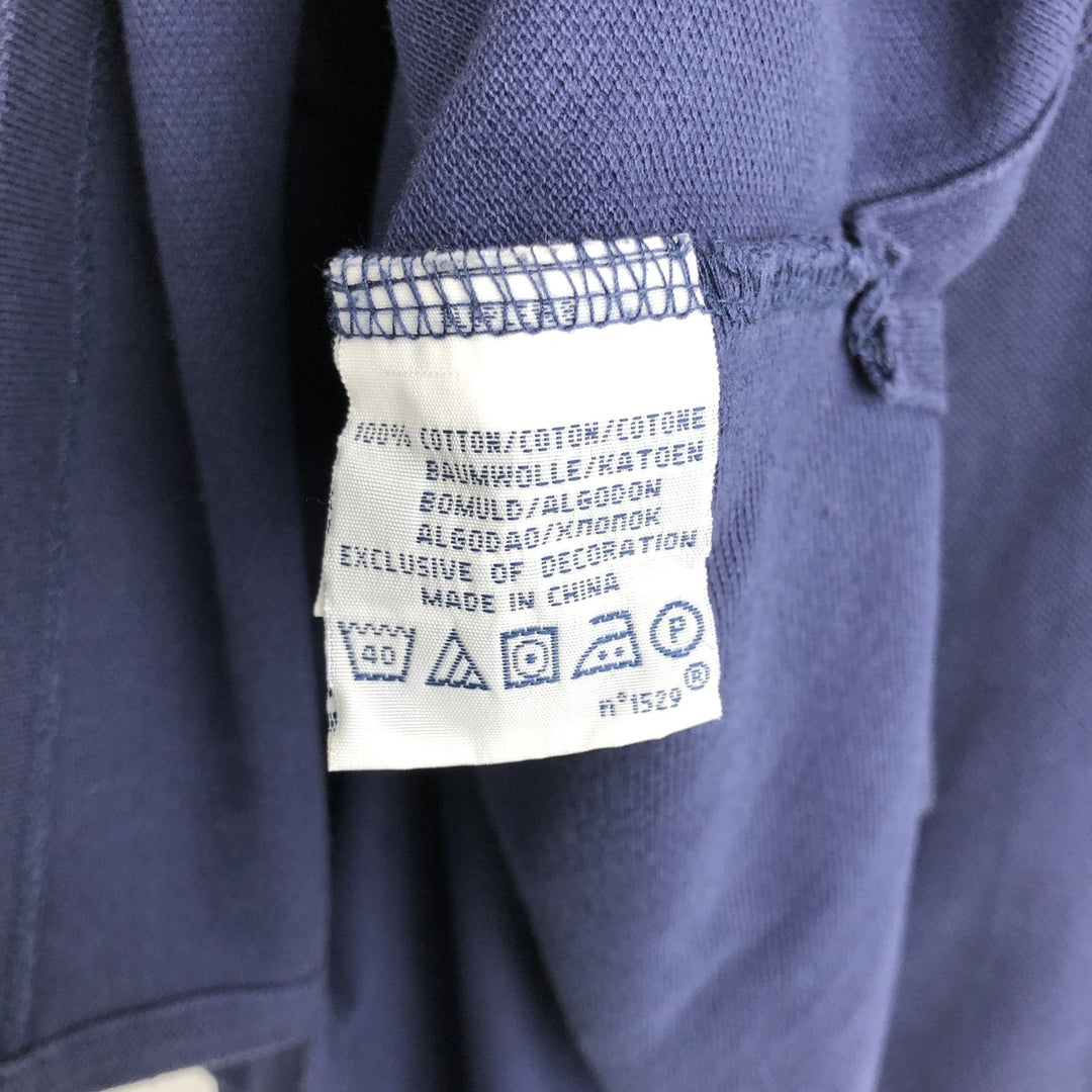 Ralph Lauren POLO by Ralph Lauren CUSTOM FIT Long-Sleeve Polo Shirt, Men's Size S (approx.) cotton navy blue type Vintage Second Hand