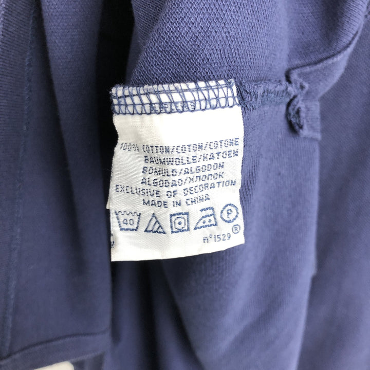 Ralph Lauren POLO by Ralph Lauren CUSTOM FIT Long-Sleeve Polo Shirt, Men's Size S (approx.) cotton navy blue type Vintage Second Hand