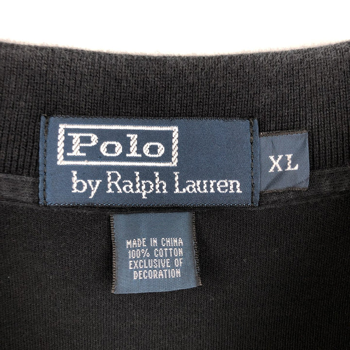 Ralph Lauren POLO by Ralph Lauren long sleeve polo shirt, men's XL size cotton black type Vintage Second Hand