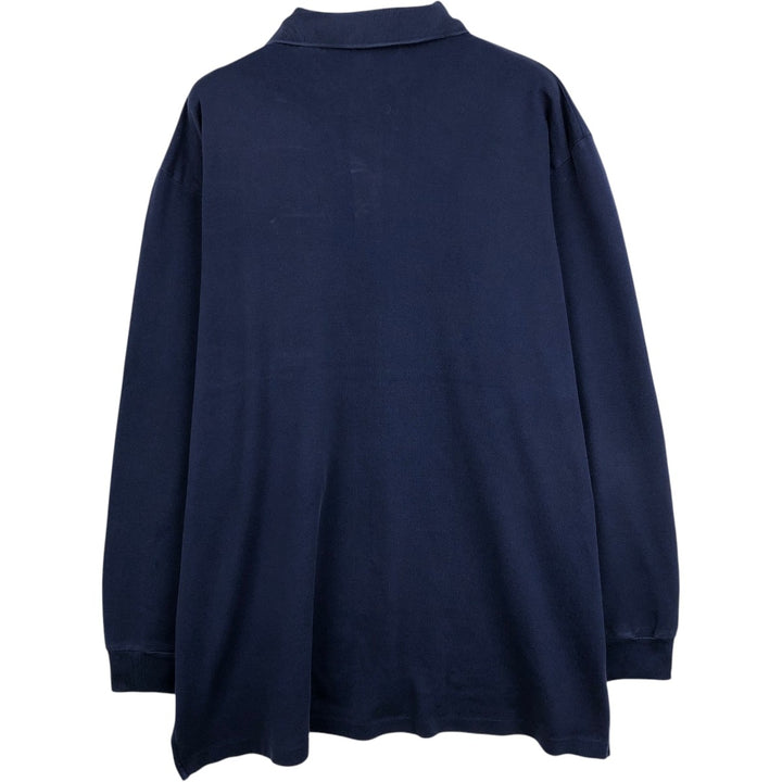 Ralph Lauren POLO GOLF long-sleeved polo shirt, men's size XL Pima Cotton navy blue type Vintage Second Hand