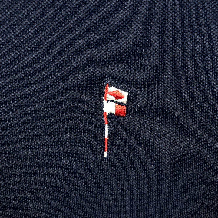 Ralph Lauren POLO GOLF long-sleeved polo shirt, men's size XL Pima Cotton navy blue type Vintage Second Hand