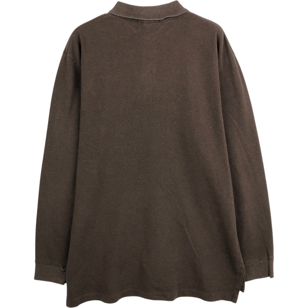 Ralph Lauren POLO by Ralph Lauren long sleeve polo shirt, men's XL size cotton brown type Vintage Second Hand