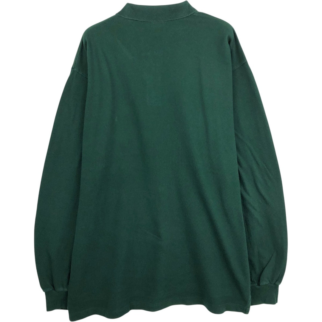 Ralph Lauren POLO by Ralph Lauren long sleeve polo shirt, men's XL size cotton Green type dark green Vintage Second Hand