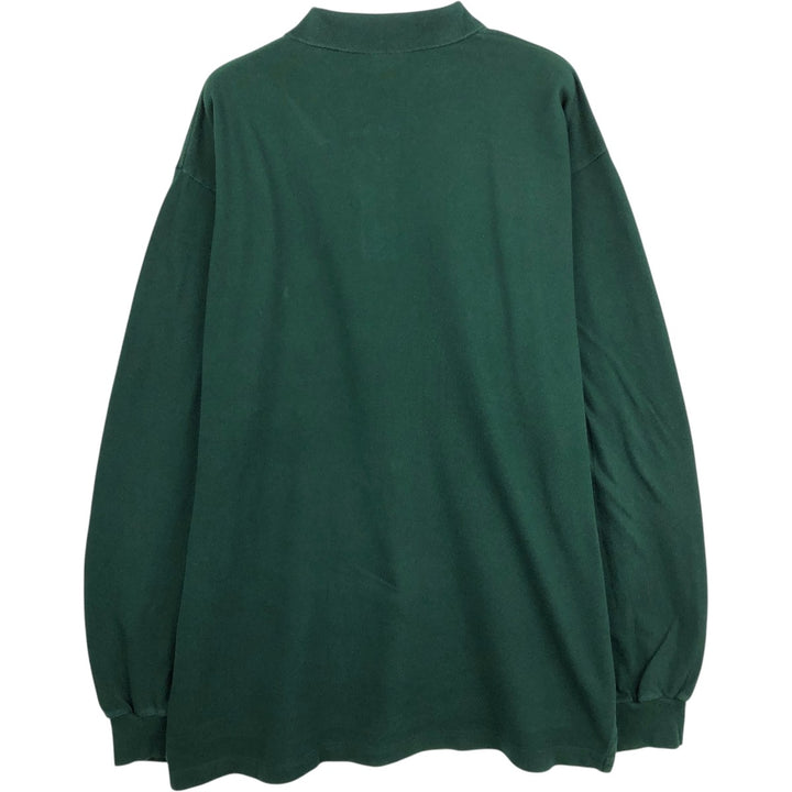 Ralph Lauren POLO by Ralph Lauren long sleeve polo shirt, men's XL size cotton Green type dark green Vintage Second Hand
