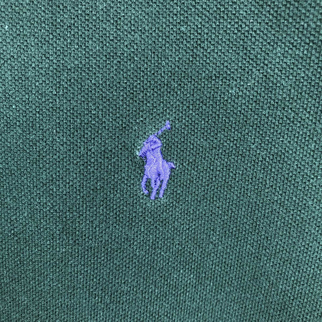 Ralph Lauren POLO by Ralph Lauren long sleeve polo shirt, men's XL size cotton Green type dark green Vintage Second Hand