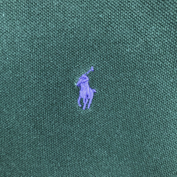 Ralph Lauren POLO by Ralph Lauren long sleeve polo shirt, men's XL size cotton Green type dark green Vintage Second Hand