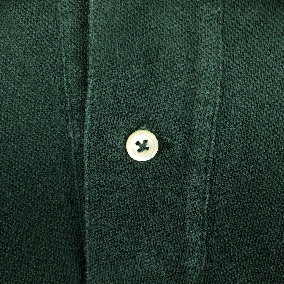 Ralph Lauren POLO by Ralph Lauren long sleeve polo shirt, men's XL size cotton Green type dark green Vintage Second Hand
