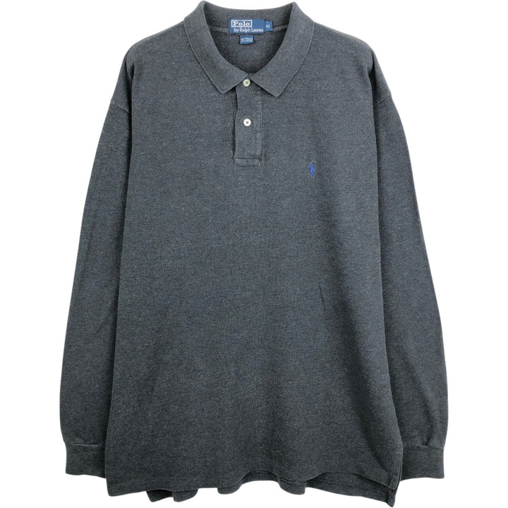 Ralph Lauren POLO by Ralph Lauren long sleeve polo shirt, men's XL size cotton black type Vintage Second Hand