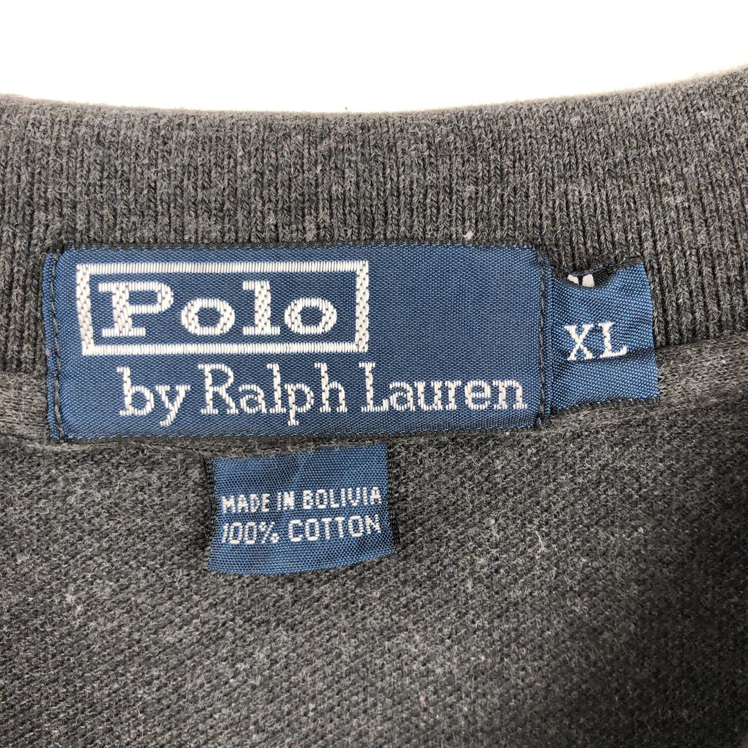 Ralph Lauren POLO by Ralph Lauren long sleeve polo shirt, men's XL size cotton black type Vintage Second Hand