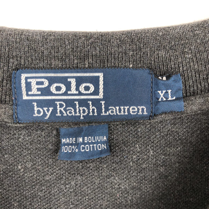 Ralph Lauren POLO by Ralph Lauren long sleeve polo shirt, men's XL size cotton black type Vintage Second Hand