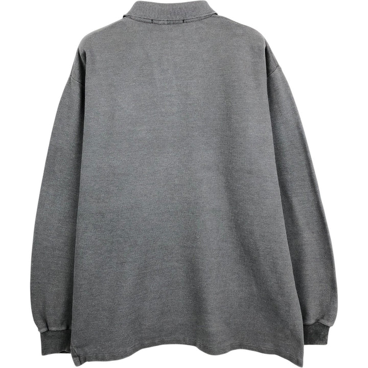 Ralph Lauren POLO by Ralph Lauren long sleeve polo shirt made in USA, men's size L cotton Charcoal Vintage Second Hand