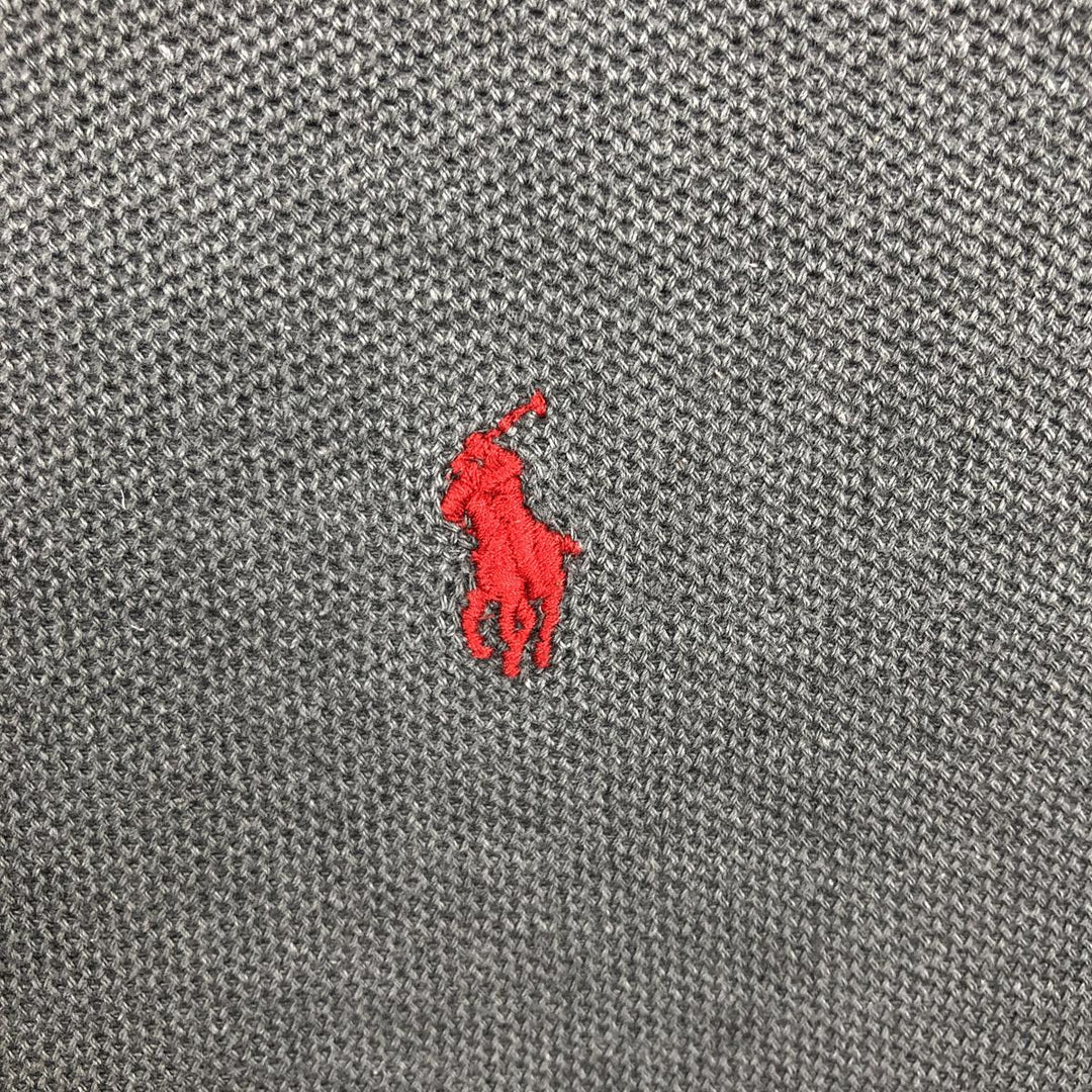 Ralph Lauren POLO by Ralph Lauren long sleeve polo shirt made in USA, men's size L cotton Charcoal Vintage Second Hand