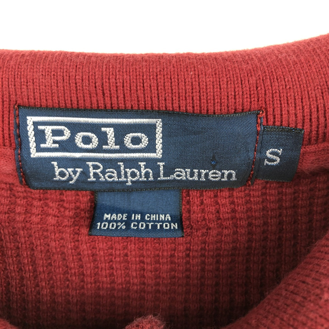 Ralph Lauren POLO by Ralph Lauren long sleeve polo shirt, men's size S cotton red type Vintage Second Hand