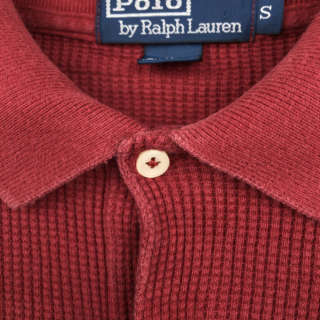 Ralph Lauren POLO by Ralph Lauren long sleeve polo shirt, men's size S cotton red type Vintage Second Hand