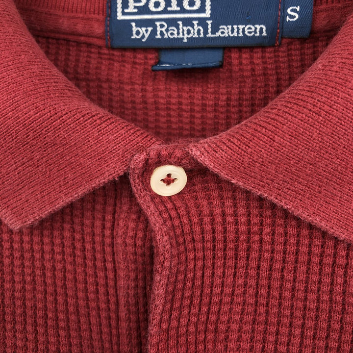Ralph Lauren POLO by Ralph Lauren long sleeve polo shirt, men's size S cotton red type Vintage Second Hand