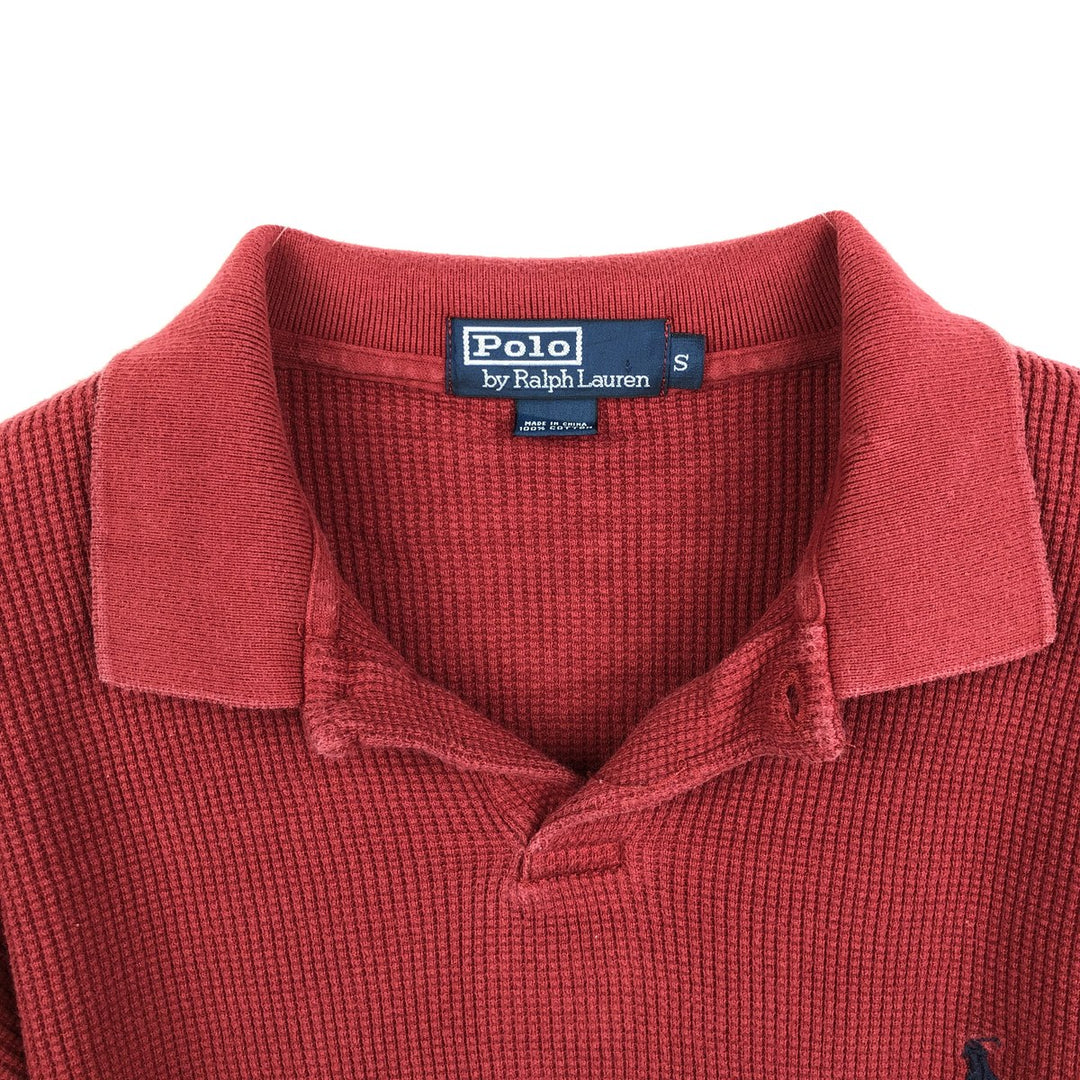 Ralph Lauren POLO by Ralph Lauren long sleeve polo shirt, men's size S cotton red type Vintage Second Hand