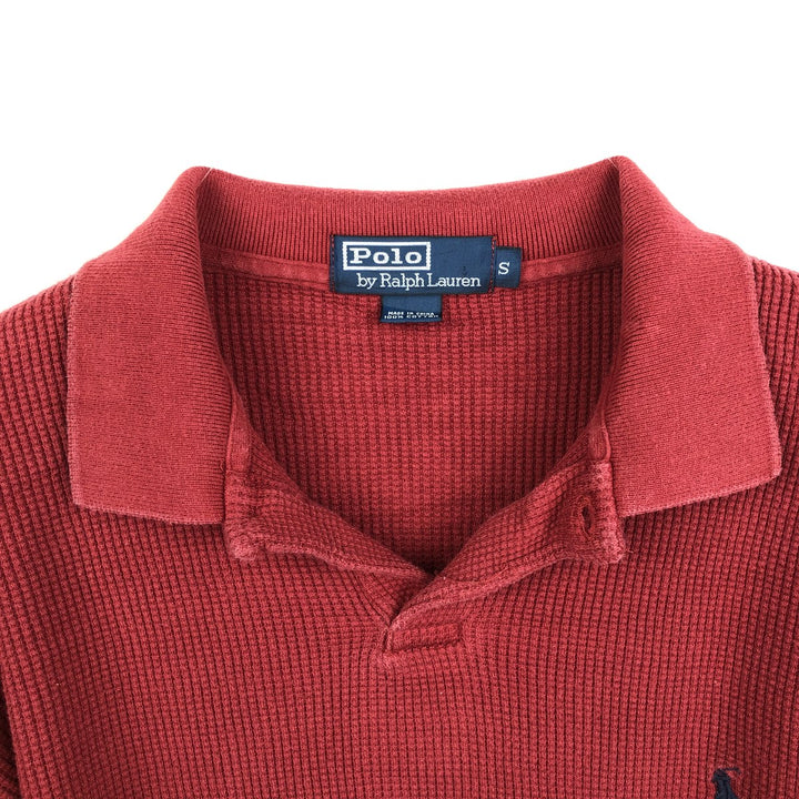 Ralph Lauren POLO by Ralph Lauren long sleeve polo shirt, men's size S cotton red type Vintage Second Hand