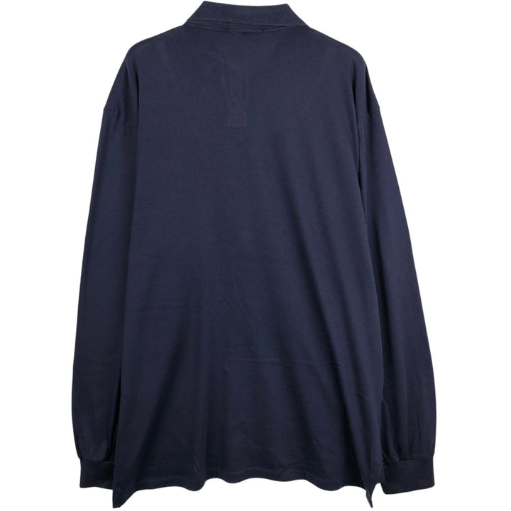 Ralph Lauren POLO by Ralph Lauren long sleeve polo shirt, men's XL size cotton navy blue type Vintage Second Hand