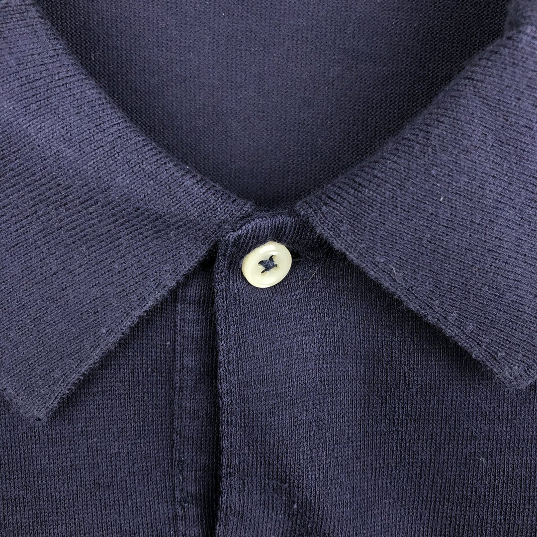 Ralph Lauren POLO by Ralph Lauren long sleeve polo shirt, men's XL size cotton navy blue type Vintage Second Hand