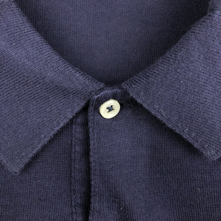 Ralph Lauren POLO by Ralph Lauren long sleeve polo shirt, men's XL size cotton navy blue type Vintage Second Hand