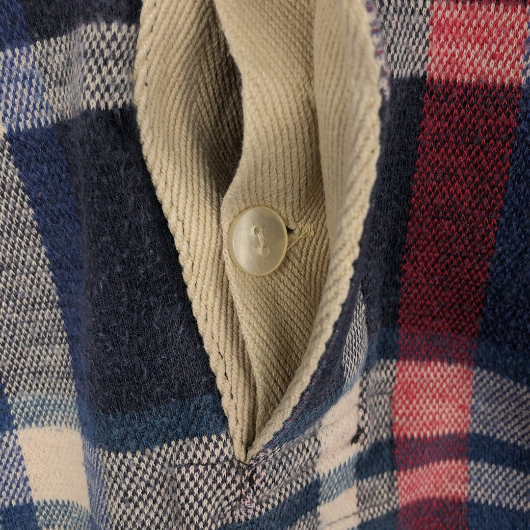 Ralph Lauren POLO by Ralph Lauren Check Pattern Long-Sleeve Rugby Shirt, Made in USA, Men's Size XL (approx.) cotton blue type Vintage Second Hand